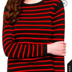 Women's round neck stripe top